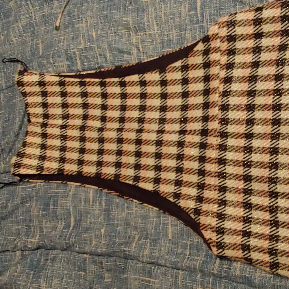 Zara Tweed Plaid Pinafore Dress - Picture 12 of 12